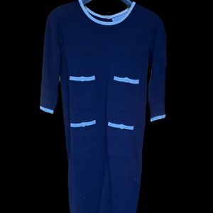 Vintage Adrienne Vittadini Navy Blue Dress
